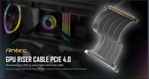 Internal Pc Cables: Antec PCIE 4 GPU riser cable 200mm, Black