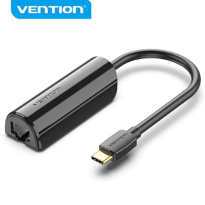 Usb Converters Adapters: Vention USB-C to Gigabit Ethernet Adapter 0.15M Black