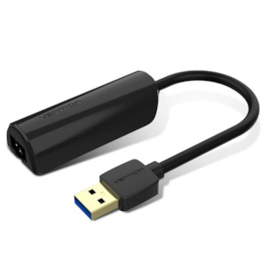 Usb Converters Adapters: Vention USB 3.0 to Gigabit Ethernet Adapter ABS Type Black 0.15m