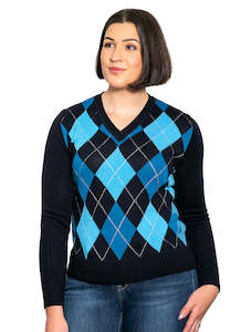 100% Merino Argyle Jumper from AOK Clothing