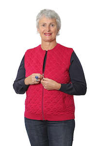 Quilted 100% Merino Zip Sleeveless Vest with pockets