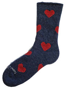 Clothing: Merino Possum Heart Sock