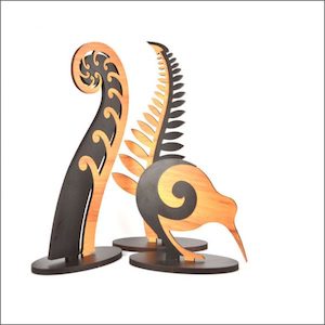 Maori trophies - koru, fern, kiwi - Aotearoa.co.nz