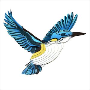 Kotare kingfisher wall art - Stunning 3D laser art - Aotearoa.co.nz