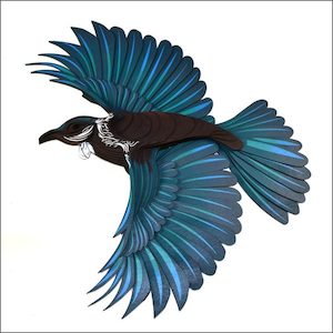 Tui wall art - Oh wow, just stunning 3D laser art - Aotearoa.co.nz