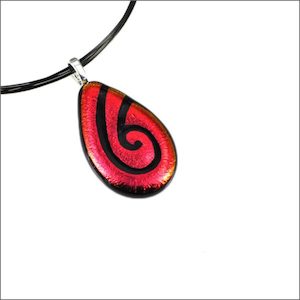 Drop dichroic glass pendant - Aotearoa.co.nz