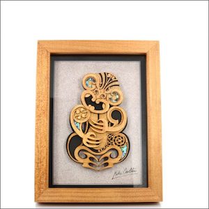 Large framed Maori tiki - Contemporary art - Aotearoa.co.nz