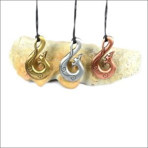 Fishhook zinc pendants - Aotearoa.co.nz - your hook here