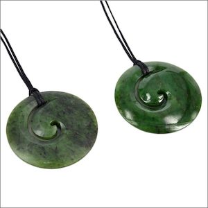 Large pounamu koru pendant - Aotearoa.co.nz