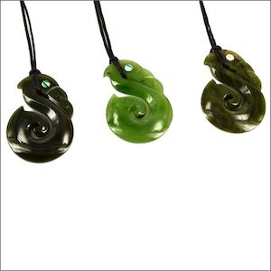 Polished greenstone manaia necklaces - Aotearoa.co.nz