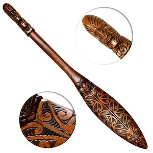 Large Maori wooden paddle - Maori art - Aotearoa.co.nz