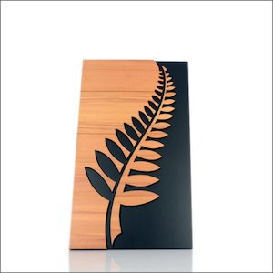 Maori art. Fern wall art from rimu veneer - Aotearoa.co.nz