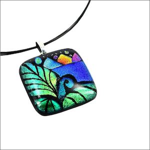 Products: Green koru glass pendant - Aotearoa.co.nz - Another unique one