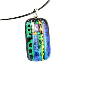 Houses rectangular glass pendant - Aotearoa.co.nz