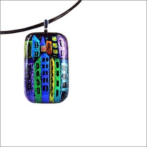 Houses rectangular glass pendants - Aotearoa.co.nz