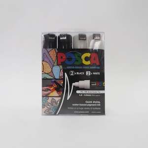 POSCA Bold Bullet Tip PC-7M Black and White Set