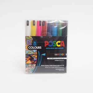 Posca PC-1MR Ultra Fine Pin Tip Bright Pens Set of 8