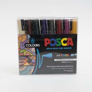 Posca PC-5M Dark Colours Set of 8