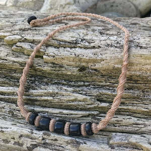 Obsidian GeoBraid Protection Beads