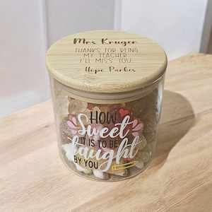 Personalised “How Sweet It Is to Be Taught by You” Lolly Jar – Teacher Gift