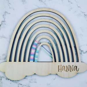 Easter: Rainbow Yarn Wood Craft Cut Out