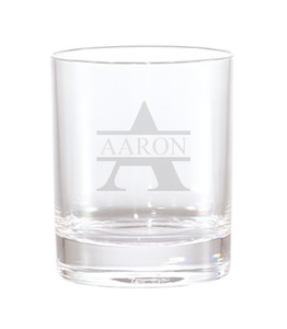 Lowball Whiskey Glass - Split Monogram (Name only)