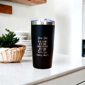 Inappropriate Gifts: Of All The Balls - 600ml Laser Engraved Coffee Tumbler