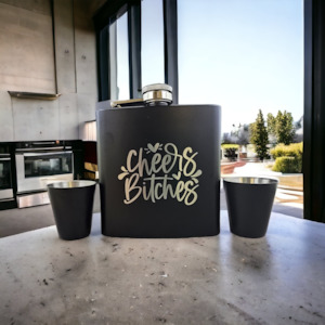 Cheers Bitches - Hip Flask Gift Set