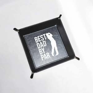 Best Dad by Par | Leatherette Valet Tray