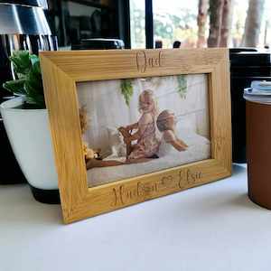 Personalised Bamboo Photo Frame for Dad/Poppa/Grandad etc