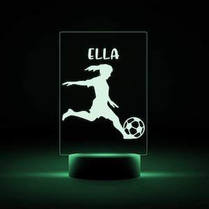 Football Themed Night Light - Female Football Player