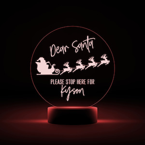 Personalised Santa Please Stop Here Night Light