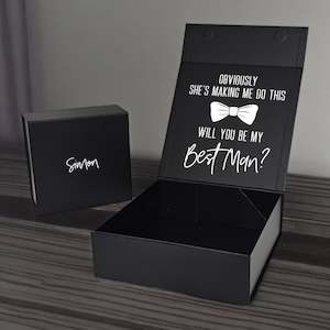 Obviously She's Making Me Do This Personalised Groomsman Proposal Boxes