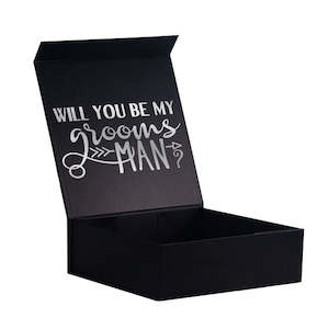 Magnetic Closure Proposal Boxes: Groomsman Proposal Gift Box - "Will you be my .......?"