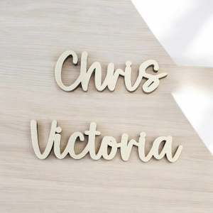 Custom Laser-Cut Wooden Name Place Cards - Font A