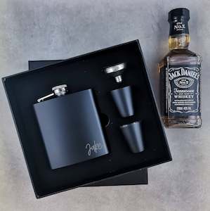 Personalised Minimalist Hip Flask Gift Set