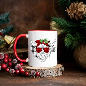 Christmas Highland Cow Coffee Mug