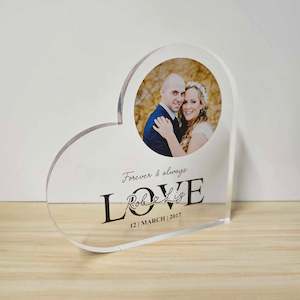 Personalised Photo Acrylic Heart Keepsake