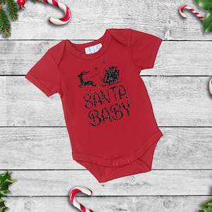 Santa Baby - Red Short Sleeve Christmas Onesie