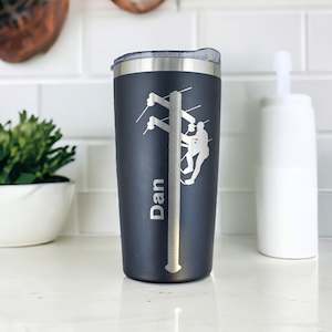 Profession Series - Personalised Engraved Coffee Tumbler - Lineman