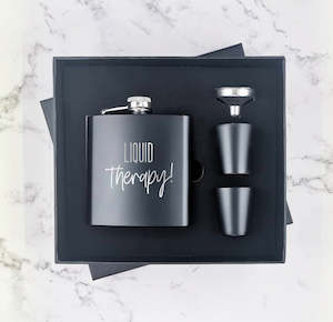 Hip Flasks General: Liquid Therapy - Hip Flask Gift Set