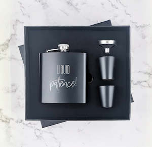 Liquid Patience - Hip Flask Gift Set