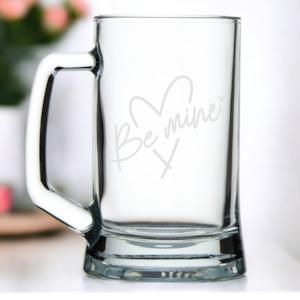 Valentines Day: "Be Mine" Laser Engraved Beer Mug