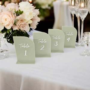 Half Arch Shaped Wedding Table Numbers | Wedding Signage NZ