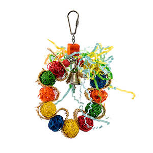 Braided Wreath with Vine Balls 12cm | Budgie Activity Toy