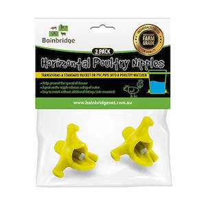 Yellow Horizontal Nipple Drinker |Twin Pack