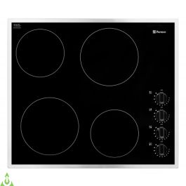 Parmco 600mm Hob, Ceramic, Stainless Steel Frame,Knob, 7 Year Warranty