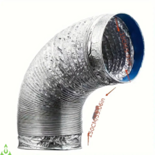 Aluminum Foil Range Hood Ventilation Fan Toilet Exhaust Pipe, 15CM/1.5m Telescopic Hose