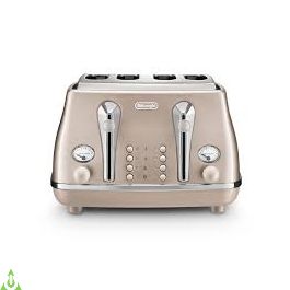 DeLonghi Icona Metallics 4 Slice Beige Toaster