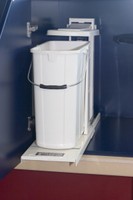 Slim slide-out kitchen bin